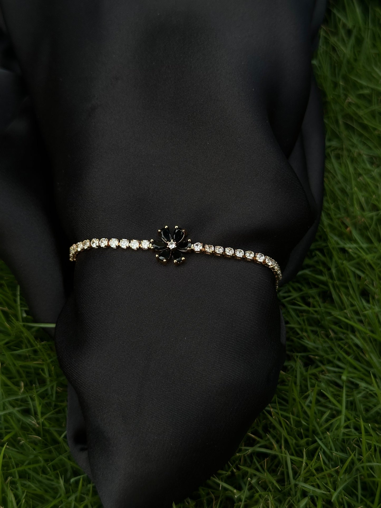 Blossom Spark Bracelet – Silver Stainless Steel Chain with Pink & Crystal Stones