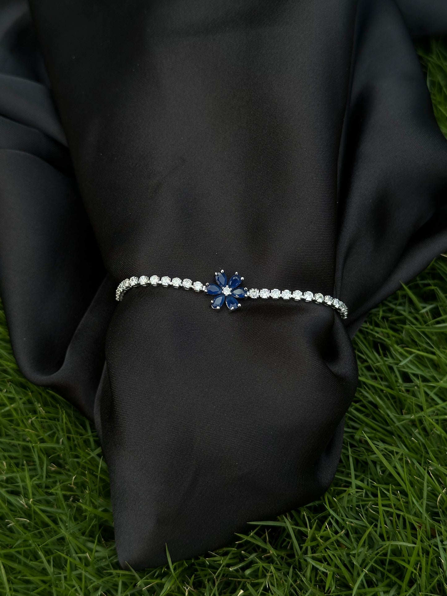 Blossom Spark Bracelet – Silver Stainless Steel Chain with Pink & Crystal Stones